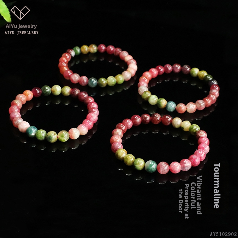 Ai yu turmalino apyrankė, geometrinis dizainas, rankų mezginys, pritaikoma