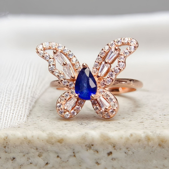 Inel din safir natural, argint 925, piatra principală încastrată, lucrat manual