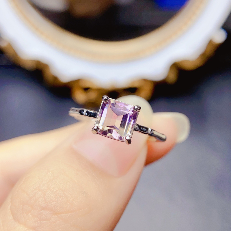 Δαχτυλίδι με αμετρήν από 925 ασήμι, χειροποίητη τοποθέτηση κύριου λίθου