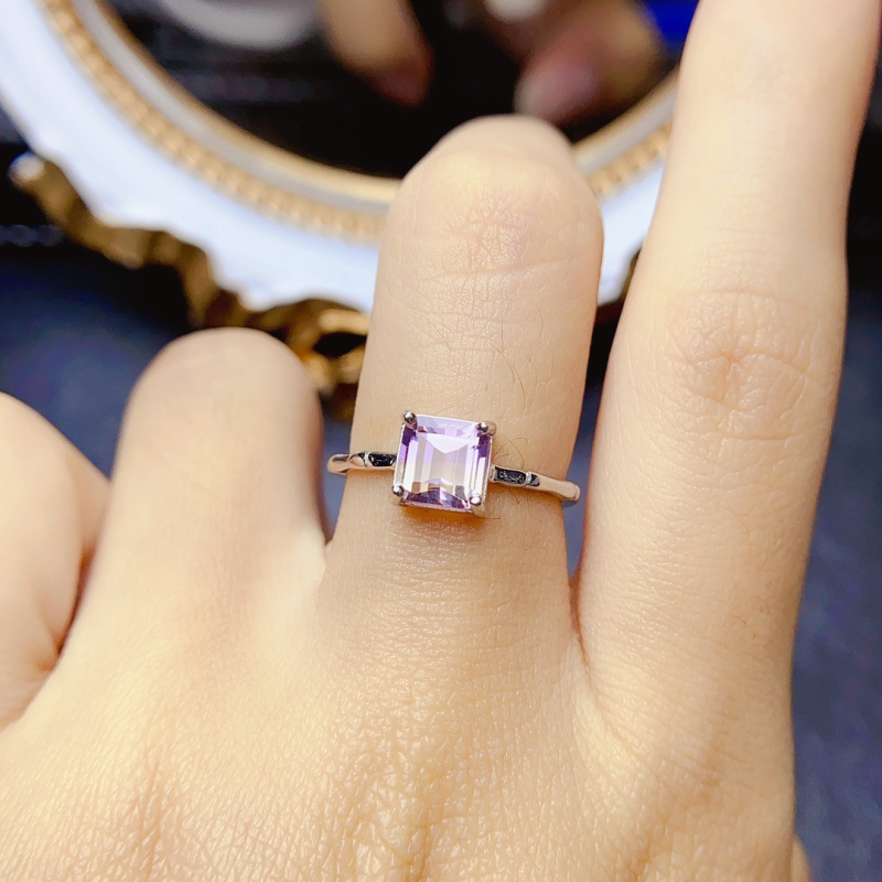 Δαχτυλίδι με αμετρήν από 925 ασήμι, χειροποίητη τοποθέτηση κύριου λίθου