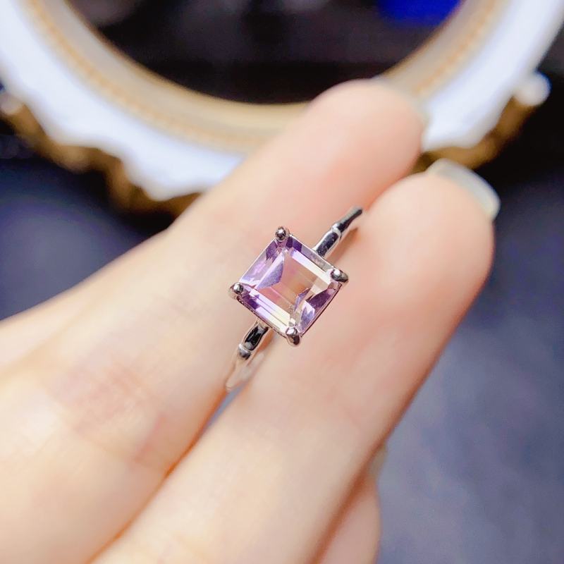 Δαχτυλίδι με αμετρήν από 925 ασήμι, χειροποίητη τοποθέτηση κύριου λίθου