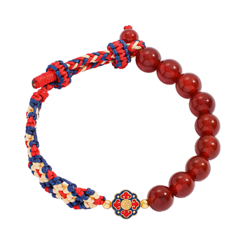 Βραχιόλι για γυναίκες, αχάτης, χειροποίητο πλεκτό, γεωμετρικός σχεδιασμός, σειρά κινεζικής κουλτούρας
