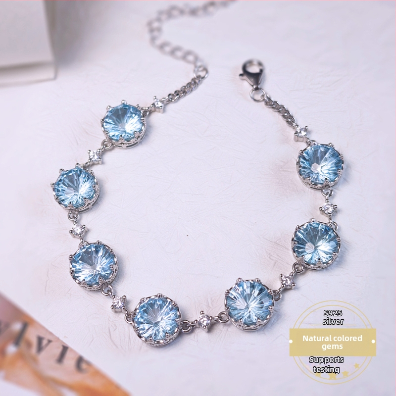 Βραχιόλι με Τοπάζ | Λίθος Τοπάζ, Ασήμι με ένθετο στοιχείο, Τεχνική ενθέτου, Μινιμαλιστικό στυλ, Σετ 7 τεμαχίων