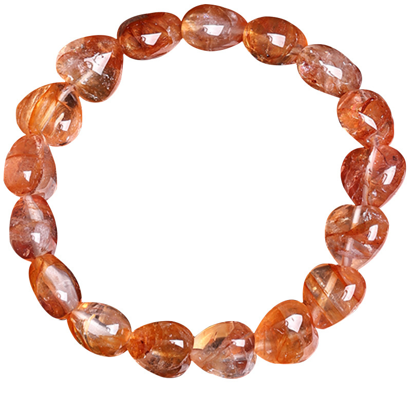 Βραχιόλι από φυσικό κρύσταλλο με σχέδιο καρδιάς από ρητίνη λουλουδιών, λείανση φινιρίσματος; μάρκα Jinyao, σετ 17 τεμαχίων, κατά της κόπωσης