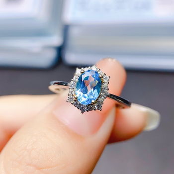 Δαχτυλίδι με φυσικό τοπάζ σε ασήμι 925, χειροποίητο, σειρά Caibao, δυνατότητα προσαρμογής