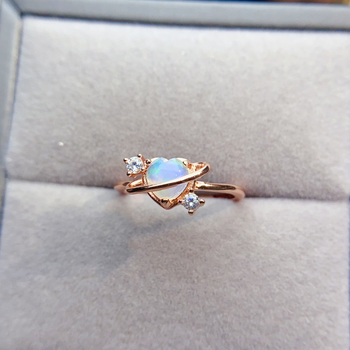 Δαχτυλίδι Όπαλ με ασήμι Sterling, με λίθους, κορεατικού στυλ γυναικείο δαχτυλίδι, αντι-κούραση