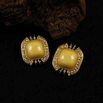 Set colier și cercei cu diamante – lanț cu bile, pandantiv geometric, aliaj de zinc, placare electroplatată, stil retro