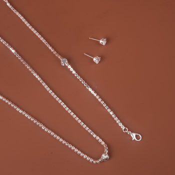 Trokomponentni set nakita s kristalima: narukvica, naušnice i ogrlica s twist lancem i privjeskom zodijaka
