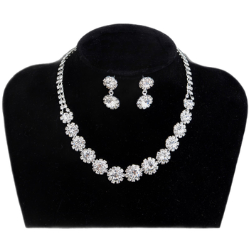 Brightest Star set ogrlice i naušnica s rhinestones na bambusnom lancu, legura, kamenje s dijamantnim sjajem