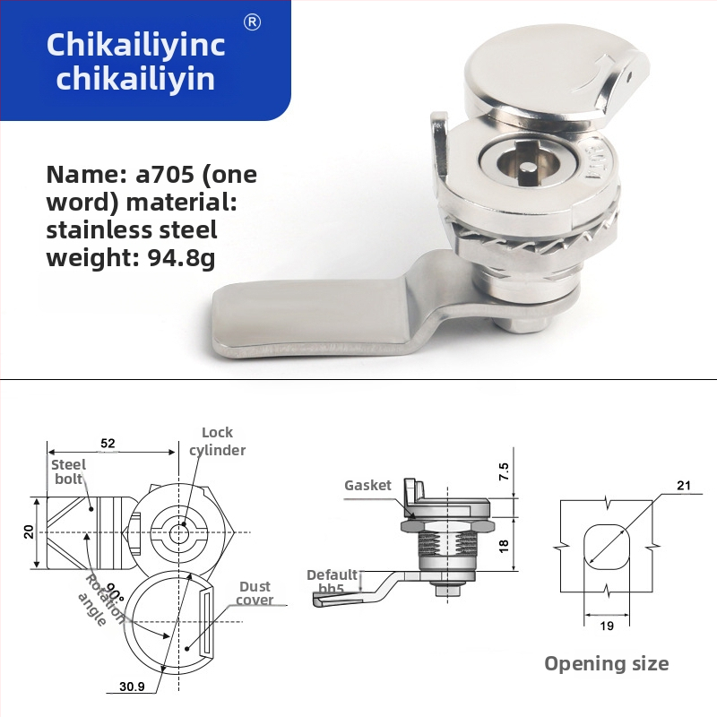 A705 valodas slēdzene ārējai sadales kastītei – cilindriskā slēdzena, cinka sakausējums, universāls pielietojums, mūsdienīgs vienkāršs dizains