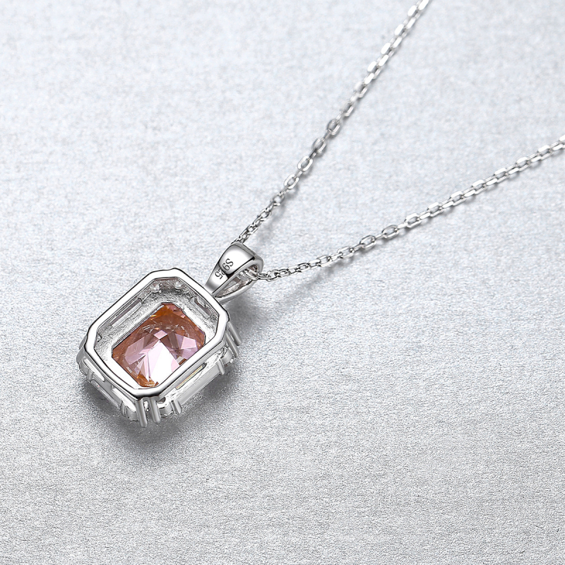PAG&MAG 925 srebrna ogrlica s geometrijskim kvadratnim privjeskom, križna lančić, 4.16 g, za žene