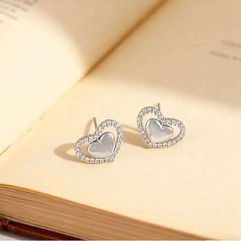 Σκουλαρίκια από χαλκό, σε σχήμα καρδιάς, φθινοπωρινό 2025, μοντέρνο στυλ