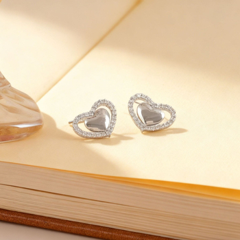 Σκουλαρίκια από χαλκό, σε σχήμα καρδιάς, φθινοπωρινό 2025, μοντέρνο στυλ