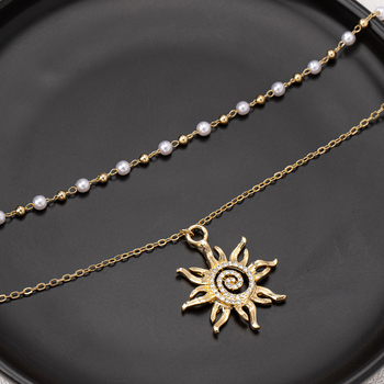 Colier din aliaj, tratament diamant, design geometric pentru femei (Material: aliaj; Tratament: diamant; Stil: geometric; Categoria: colier; Pentru: femei)