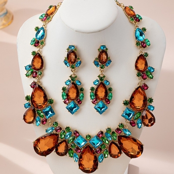 Set Colier și Cercei - aliaj de zinc, placare electrolitică, stil Palat/Exotic, Model Inimă/Picătură de apă/Clopot