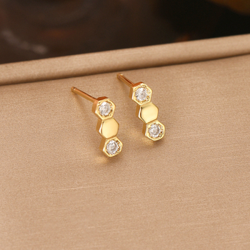 Set de bijuterii din oțel inoxidabil: colier, cercei și inel, lanț în formă de O, model circular, finisaj electroplacare