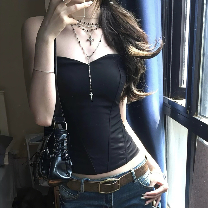 Colier geometric, din metal, cu stratificare, placare electrolitică, lanț standard