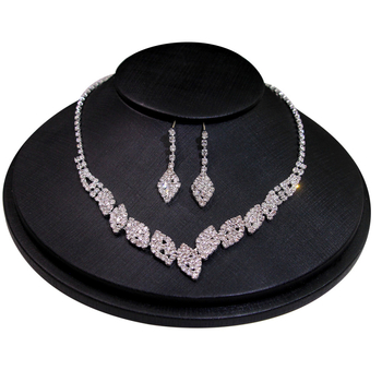 Set nakita: ogrlica i naušnice s rhinestones, O-žica, privjesci od rhinestona, uzorci Love/Water Drops/Bell