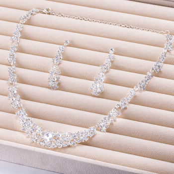 Set de bijuterii pentru nuntă: cercei și colier • aliaj • finisaj cu diamant • Marca Maylie • SKU sku0153