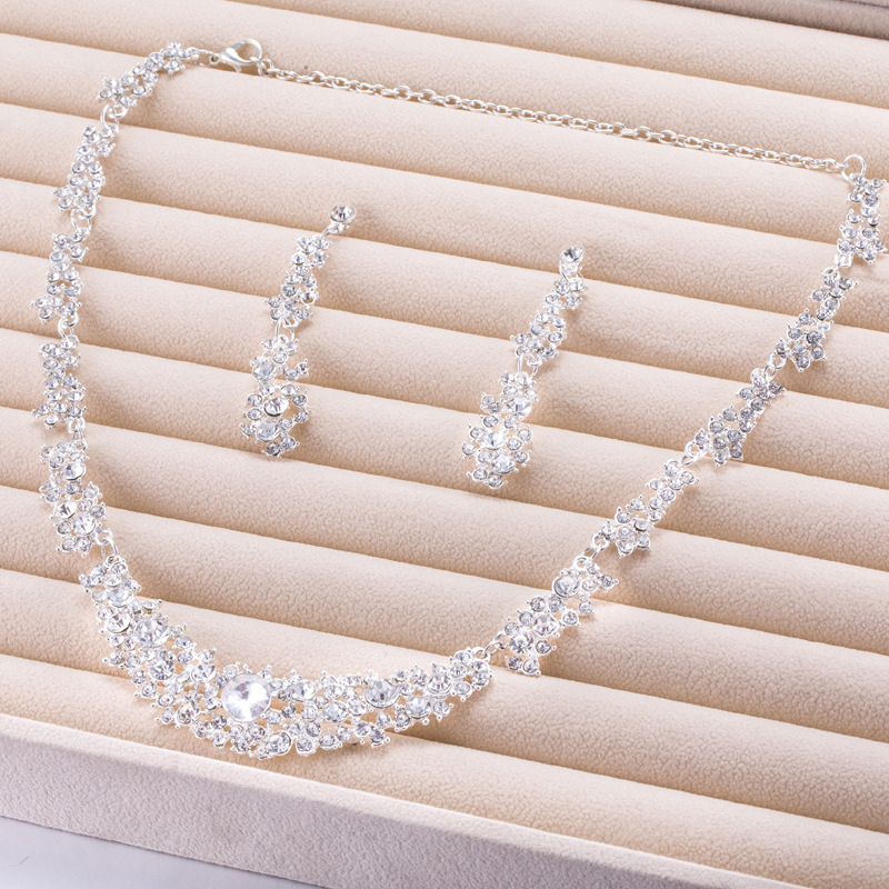 Set de bijuterii pentru nuntă: cercei și colier • aliaj • finisaj cu diamant • Marca Maylie • SKU sku0153