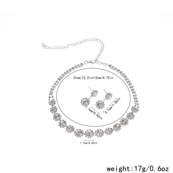 Set de accesorii: cercei și colier din cristal, realizare manuală, stil lux ușor, design geometric