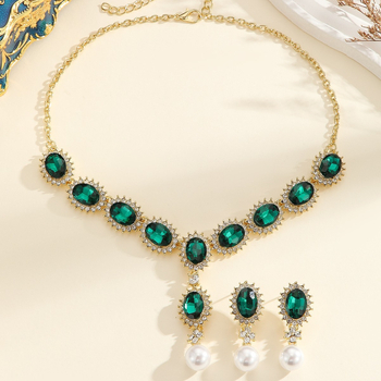 Set colier și cercei — Rhinestone pandant; Lanț gheară; Model: stele/soare/lună/nori/univers; Brand: Rnafashion