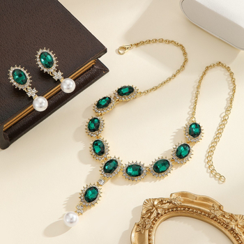 Set colier și cercei — Rhinestone pandant; Lanț gheară; Model: stele/soare/lună/nori/univers; Brand: Rnafashion