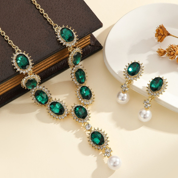 Set colier și cercei — Rhinestone pandant; Lanț gheară; Model: stele/soare/lună/nori/univers; Brand: Rnafashion