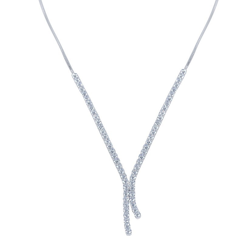 Set ogrlice i naušnica sa cirkonima i Rhinestone, kutijasta lančica, duljina 31–40 cm, francuski retro stil, za žene