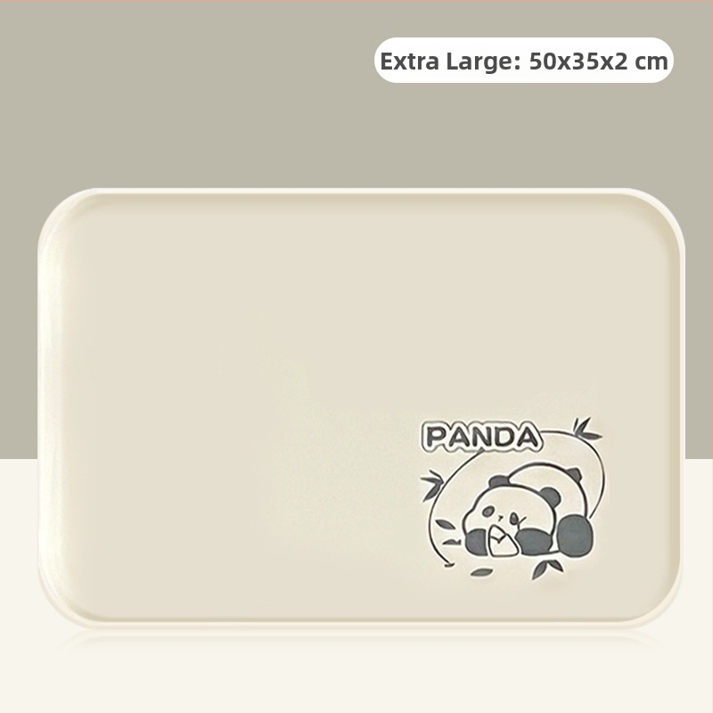 Plastikinis padėklas kvadratinės formos, karikatūrinis raštas, skandinaviškas stilius, glazūruotas paviršius.