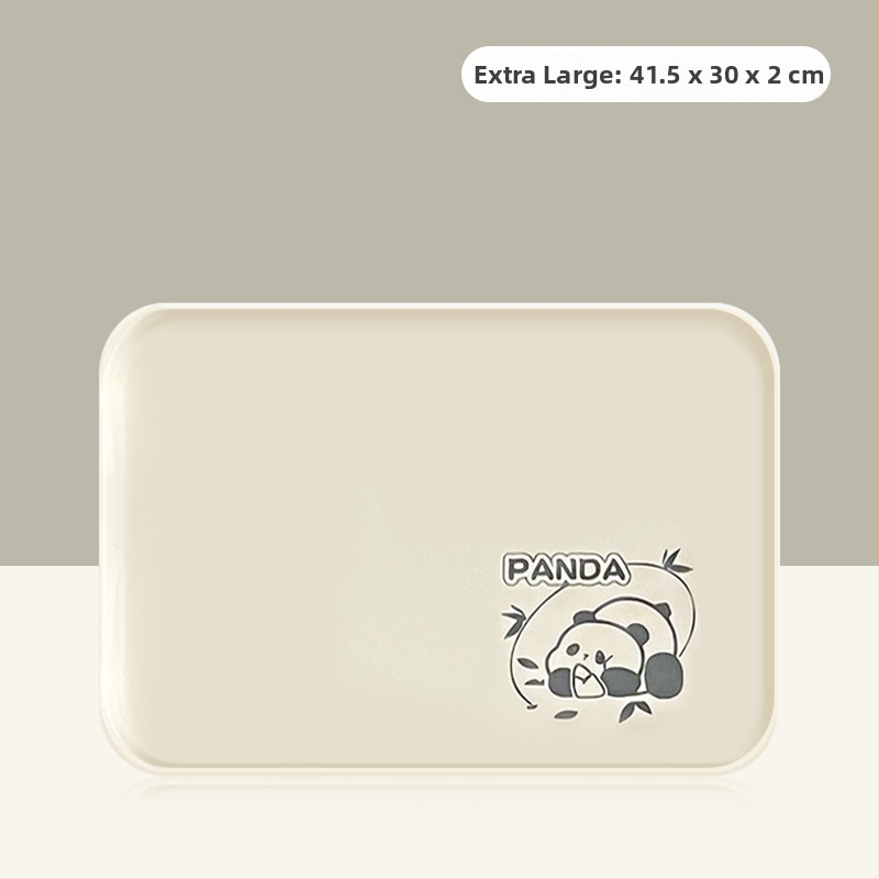 Plastikinis padėklas kvadratinės formos, karikatūrinis raštas, skandinaviškas stilius, glazūruotas paviršius.