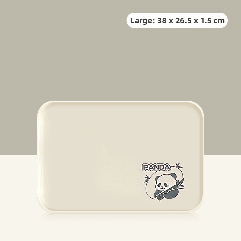 Plastikinis padėklas kvadratinės formos, karikatūrinis raštas, skandinaviškas stilius, glazūruotas paviršius.