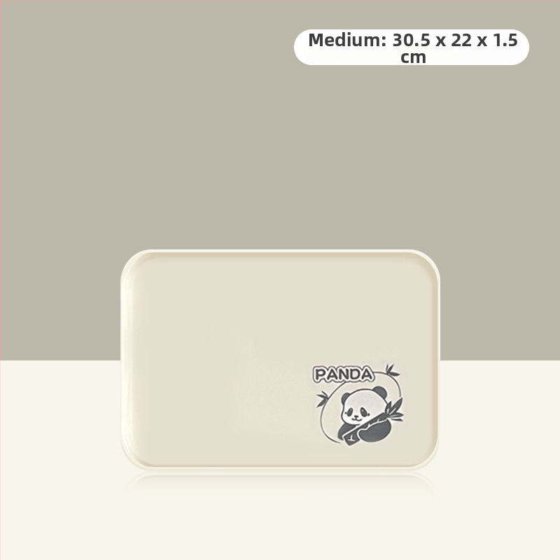 Plastikinis padėklas kvadratinės formos, karikatūrinis raštas, skandinaviškas stilius, glazūruotas paviršius.