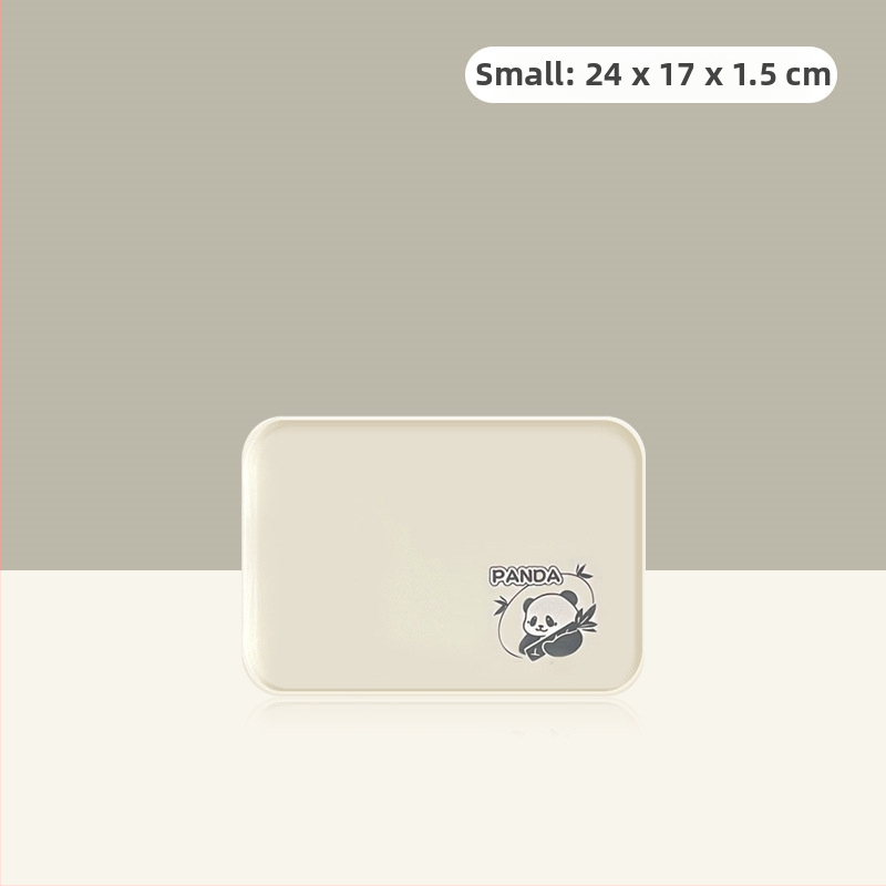 Plastikinis padėklas kvadratinės formos, karikatūrinis raštas, skandinaviškas stilius, glazūruotas paviršius.