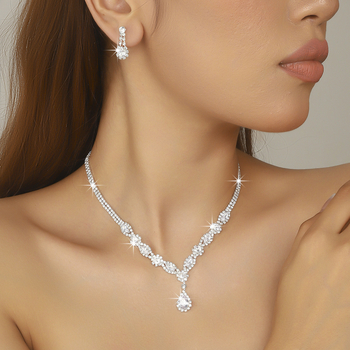 Ogrlica s rhinestones, kapkovitog oblika, kandžasti lanac — Qiao ni Jewelry