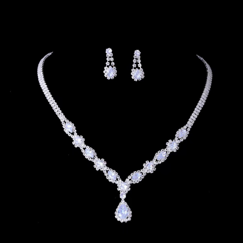 Ogrlica s rhinestones, kapkovitog oblika, kandžasti lanac — Qiao ni Jewelry
