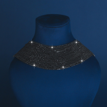 Ogrlica od mosadz, višeslojni uzlani lanac i privjesak od rhinestones, obim 51–60 cm, stil vila, svježa i slatka