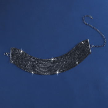 Ogrlica od mosadz, višeslojni uzlani lanac i privjesak od rhinestones, obim 51–60 cm, stil vila, svježa i slatka
