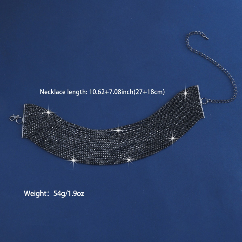 Ogrlica od mosadz, višeslojni uzlani lanac i privjesak od rhinestones, obim 51–60 cm, stil vila, svježa i slatka