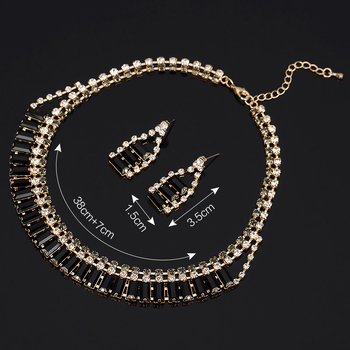 Set de bijuterii: cercei și colier, stil clasic coreean, rhinestone, lanț cu valuri de apă, pandantiv din cristal artificial, model cu plante și flori, placare electroplată