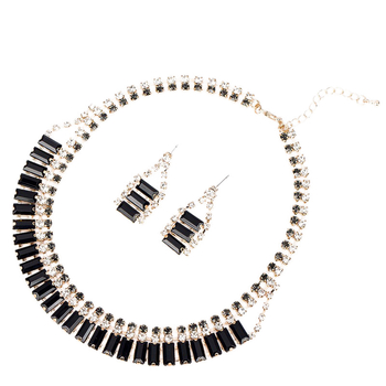 Set de bijuterii: cercei și colier, stil clasic coreean, rhinestone, lanț cu valuri de apă, pandantiv din cristal artificial, model cu plante și flori, placare electroplată