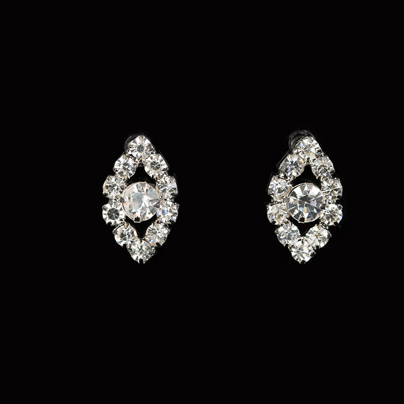 Dvodijelni set nakita, korejskog stila, rhinestones s legure mozaikom, naušnice + ogrlica, lanac u stilu vodnog vala