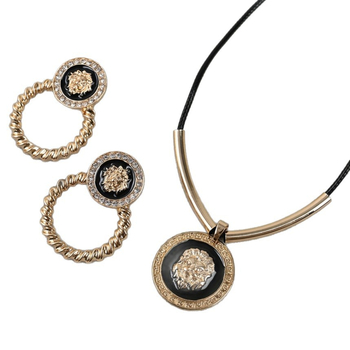 Set nakita: naušnice, ogrlica i narukvica; cinkova legura; elektropliranje; dizajn lavlje glave, egzotičan; motiv lavlje glave; književno retro stil; izlazak jeseni 2025.