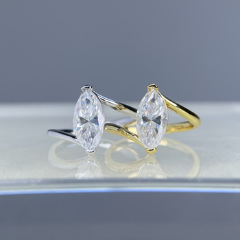Prsten od 925 srebra s Moissanitom — romboidnog oblika, ugradnja kamena, Yuecheng Jewelry, za žene