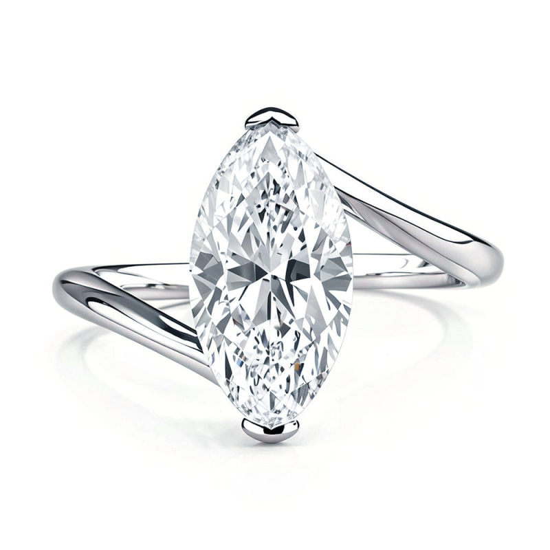 Prsten od 925 srebra s Moissanitom — romboidnog oblika, ugradnja kamena, Yuecheng Jewelry, za žene