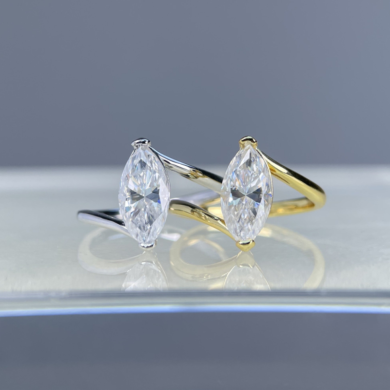 Prsten od 925 srebra s Moissanitom — romboidnog oblika, ugradnja kamena, Yuecheng Jewelry, za žene