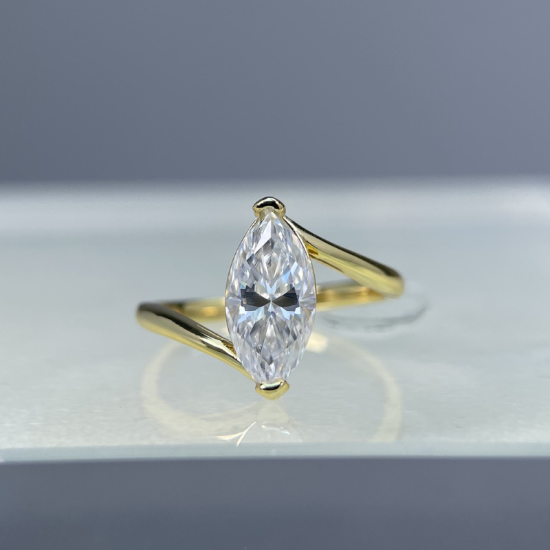 Prsten od 925 srebra s Moissanitom — romboidnog oblika, ugradnja kamena, Yuecheng Jewelry, za žene