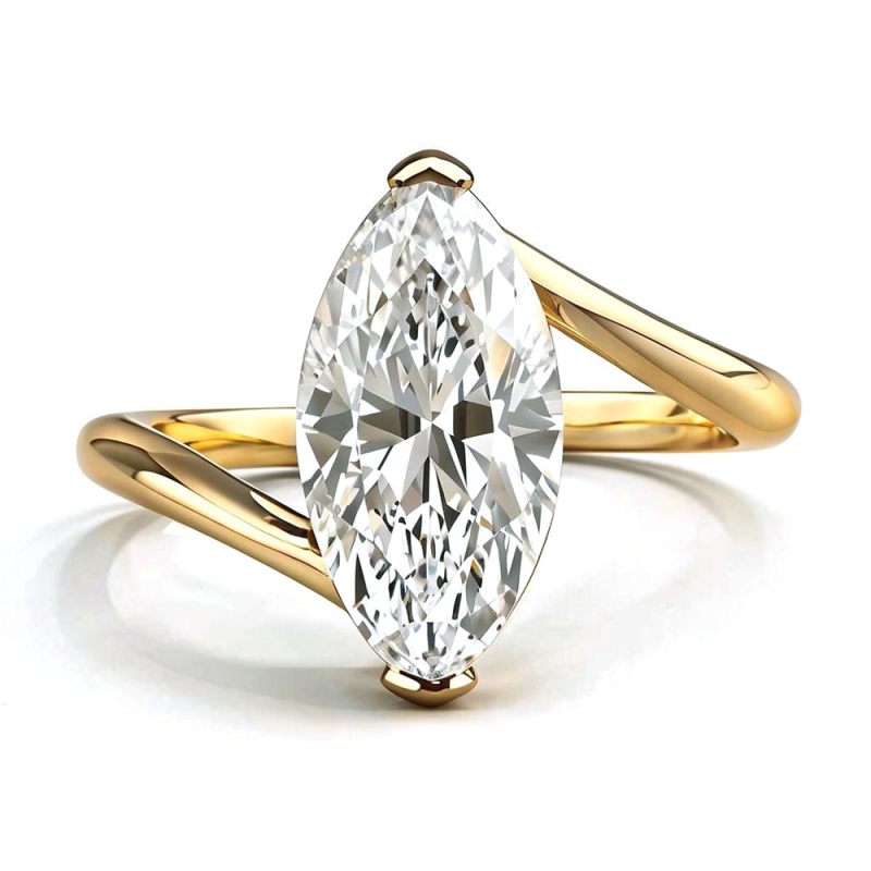 Prsten od 925 srebra s Moissanitom — romboidnog oblika, ugradnja kamena, Yuecheng Jewelry, za žene