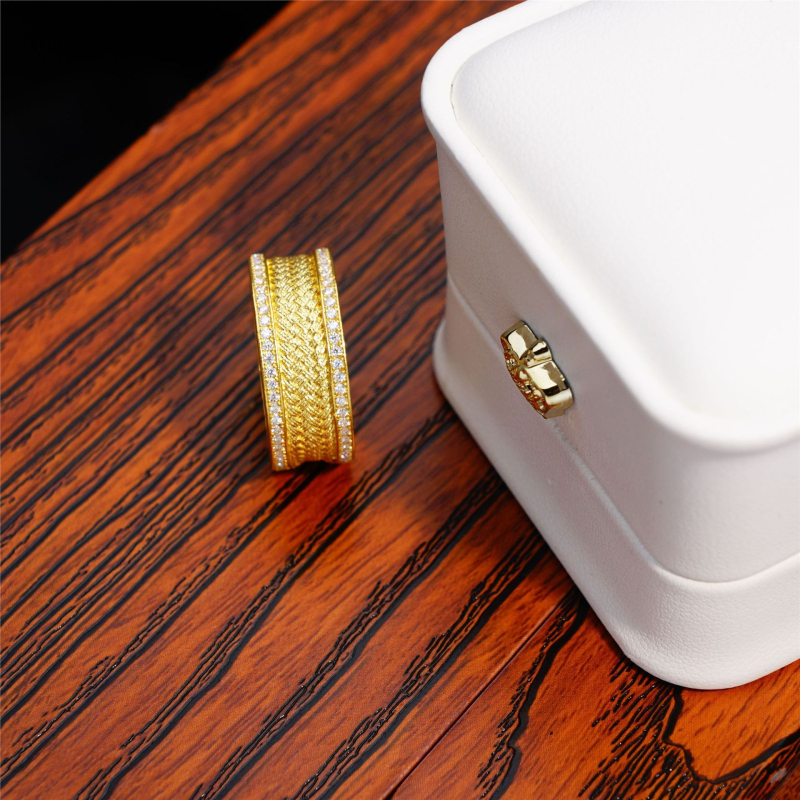 Inel din aliaj, finis electroplate, stil retro artistic pentru femei