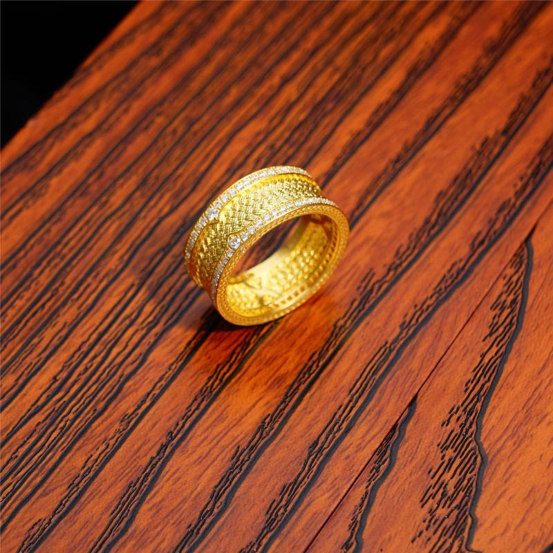 Inel din aliaj, finis electroplate, stil retro artistic pentru femei